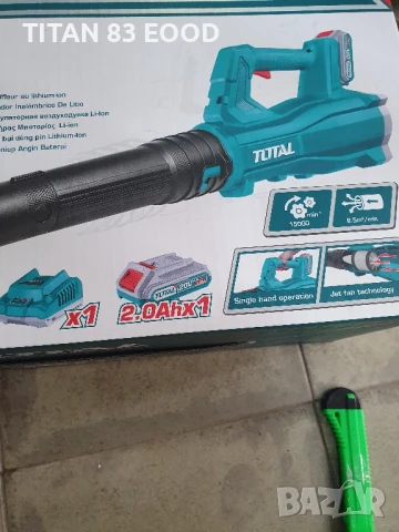 Акумулаторен издухвател TOTAL, 20V / 2Ah, снимка 3 - Други инструменти - 51269503