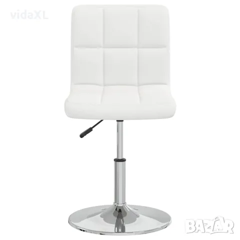 vidaXL Трапезни столове, 2 бр, бели, изкуствена кожа, снимка 4 - Столове - 56147026