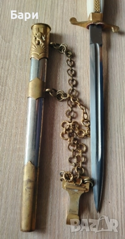 Български общовойскови офицерски кортик с носачи и колан, снимка 6 - Антикварни и старинни предмети - 52286874