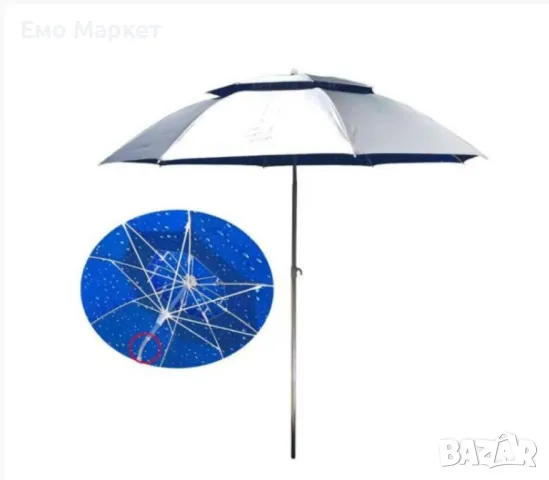 Плажен чадър 180 см – Перфектната сянка за горещите дни NS3941 UV защита топ качество, снимка 4 - Други - 49910383