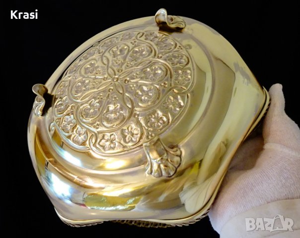 Бронзова салатиера,фруктиера 24 см.,маркирана. , снимка 7 - Антикварни и старинни предмети - 38459706