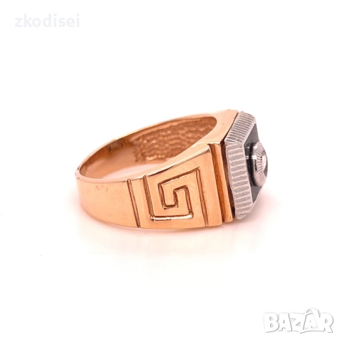 Златен мъжки пръстен 6,64гр. размер:55 14кр. проба:585 модел:4601-1, снимка 3 - Пръстени - 52636072