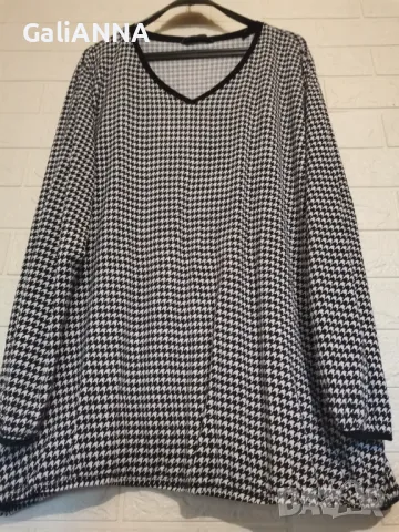СТРАХОТНА ТУНИКА В ЧЕРНО И БЯЛО 3XL-4XL, снимка 4 - Туники - 49350041