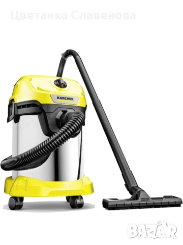 Прахосмукачка Karcher WD3 S V-17/4/20 Мокро и сухо почистване, Контейнер от неръждаема стомана 17 л