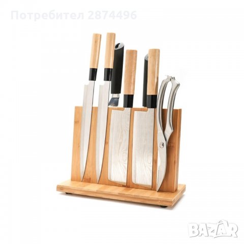2912 Магнитна дървена стойка за ножове , снимка 1 - Други - 35355269