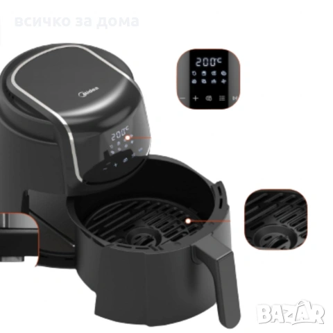 Фритюрник с горещ въздух Midea InnerChef Crispy – MF-CN40C2, снимка 4 - Фритюрници - 54197350