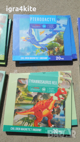 НАМАЛЕНА ЦЕНА! Шест модела магнитни пъзели с динозаври с магнитни корици, снимка 8 - Игри и пъзели - 36504789