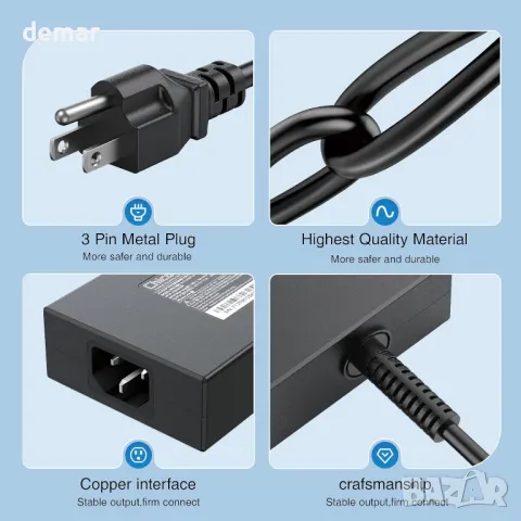 240W зарядно за лаптоп MSI Stealth 16 17 17Studio GS77 Vector GP77 Sword 15 Katana 15 17, 12A/20V, снимка 5 - Друга електроника - 49890961