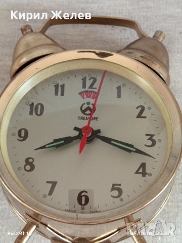 Стар механичен будилник TREASURE CHINA много красив за КОЛЕКЦИЯ ДЕКОРАЦИЯ 23575, снимка 5 - Антикварни и старинни предмети - 51953208