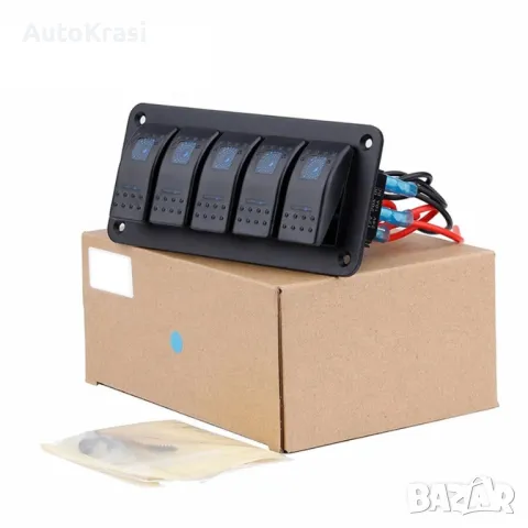Панел за вграждане с 5 бутона ON-OFF универсални 12-24V за лед светлини - C00500, снимка 3 - Аксесоари и консумативи - 49489515