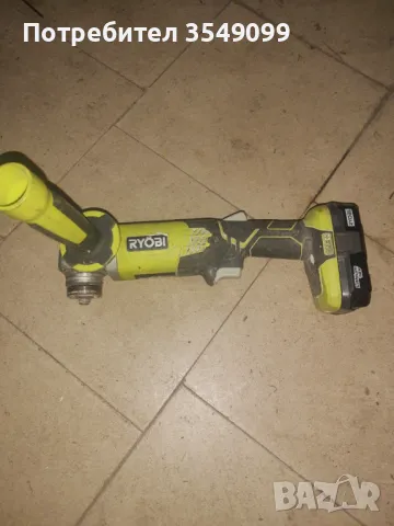 Акумулаторен ъглошлайф рйоби, снимка 1