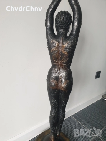 107см-11кг Chiparus статуетка/стара френска бронзова скулптура/голяма фигура на кабаретна танцьорка, снимка 12 - Статуетки - 51742688