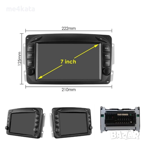 7-инчова мултимедия за Mercedes CCLK W168 W209 (2000–2008) – Android Carplay, снимка 4 - Аксесоари и консумативи - 52872861