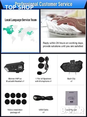 Нова слушалка за каска мотоциклет свободни ръце колоездене ски спорт, снимка 3 - Bluetooth слушалки - 49239124