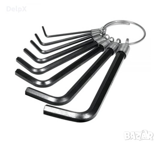 Имбусни (шестограми) ключове HW-023, Г-образни, комплект 7бр. 1,5 - 6mm, снимка 1 - Други инструменти - 42338966