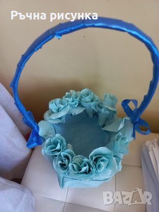 Украсена кошница с рози от хартия ,цена 12лв, снимка 3 - Декорация за дома - 42354359