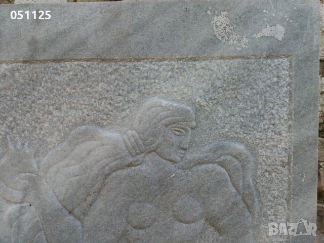 мраморна масивна плоча, ръчно дялана с фигура , снимка 5 - Антикварни и старинни предмети - 37332340