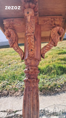 Маса помощна с дърворезба, снимка 8 - Маси - 53111220