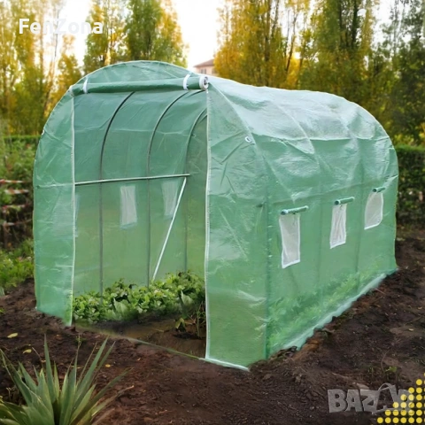 Покривало за оранжерия 3x2x2м – 2 врати ,Армирано UV , с цип и 6 прозорци (без рамка), снимка 10 - Оранжерии - 54051321