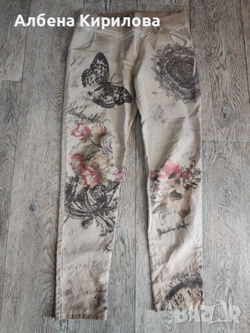 Ластични цветни дънки слим 42 н., снимка 2 - Дънки - 54157376