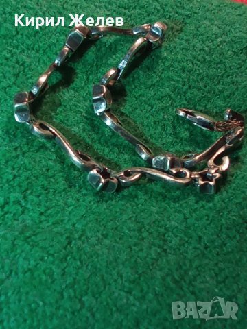 НЕЖНА СКЪПОЦЕННА СТАРА АРТ НУВО СТИЛ ГРИВНА СРЕБРО 925 с ФАСЕТИРАНИ ЦИРКОНИ ЮВЕЛИРНА ИЗРАБОТКА 25806, снимка 6 - Гривни - 35870551