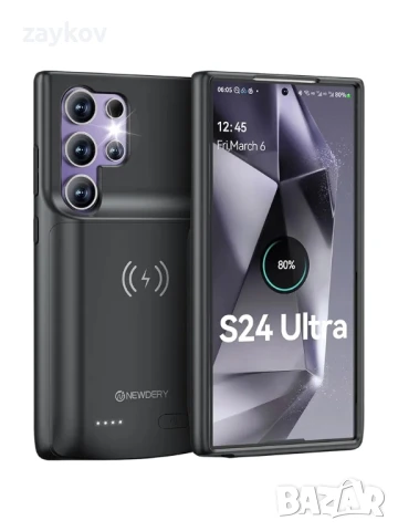Кейс с батерия NEWDERY за Samsung S24 Ultra, безжично Qi зареждане, бързо зареждане 18W, снимка 1