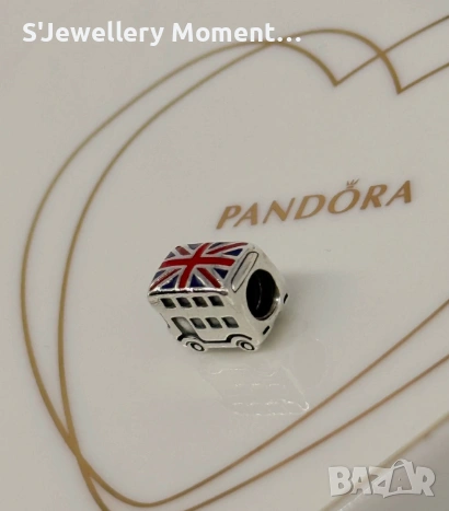Сребърен талисман 925 за гривни Пандора London Bus Charm , снимка 4 - Гривни - 54094986