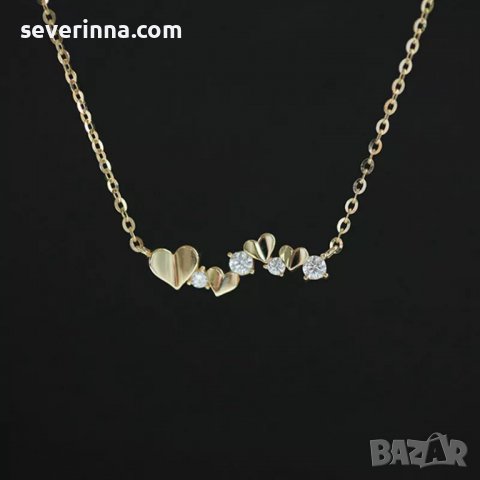 Сребърно колие Златна любов 14к покритие, снимка 1