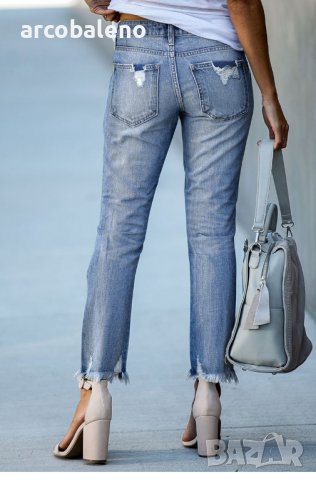 Дамски накъсани изпрани протрити дънки, 3цвята , снимка 6 - Дънки - 39459978