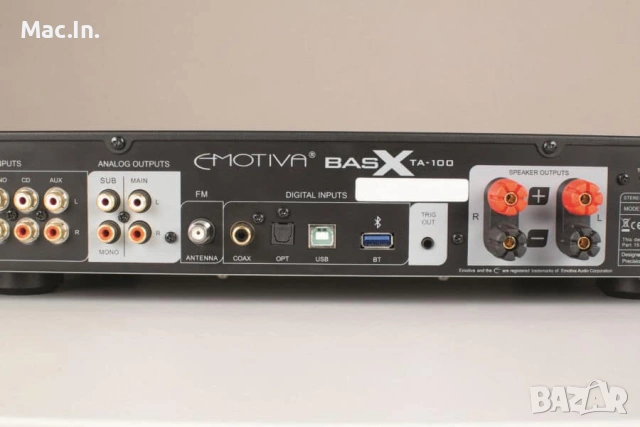 нтегриран усилвател/ЦАП/тунер Emotiva BasX TA-100, снимка 3 - Ресийвъри, усилватели, смесителни пултове - 53211340