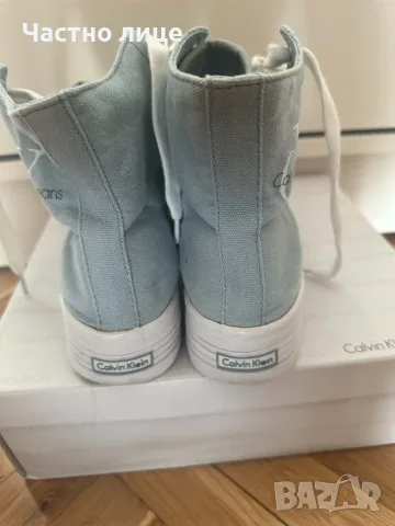 Крайна цена! 32 евро!Топ Цена! Високи текстилни кецове Calvin Klein Jeans , снимка 4 - Кецове - 56516775