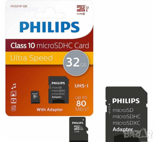 Филипс - Карта памет - 32Гб/Philips Class 10 micro Sd 32GB