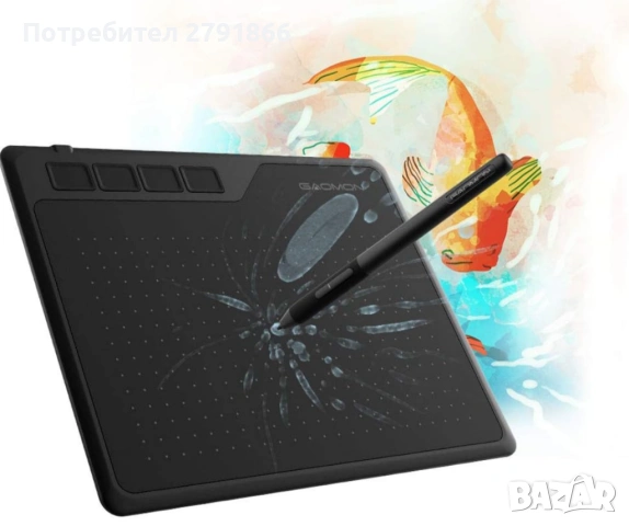 Графичен таблет GAOMON S620, 6.5 x 4 инча, с пасивна писалка 8192,4 персонализируеми ExpressKeys нов, снимка 6 - Таблети - 53922639