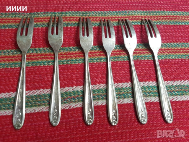 Посребрени прибори вилици, снимка 2 - Антикварни и старинни предмети - 52572064