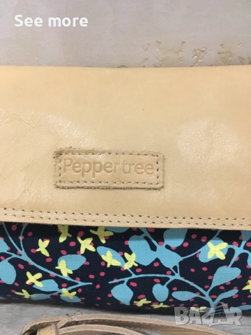 PEPERTREE чанта от естествена кожа и плат, снимка 2 - Чанти - 52071864