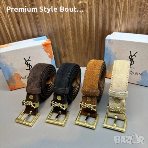 Дамски кожен колан от велур Стоманена катарама против потъмняване Естествена кожа ysl saint laurent , снимка 2 - Сватбени аксесоари - 54057973