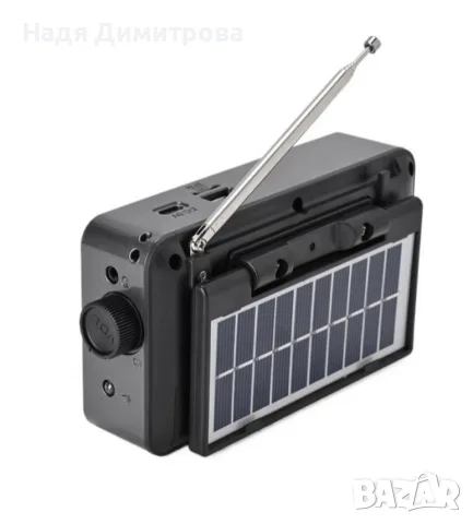 Соларно портативно радио JOC H6108REC-S с Bluetooth, FM радио и MP3 плеър, снимка 3 - Радиокасетофони, транзистори - 55776901