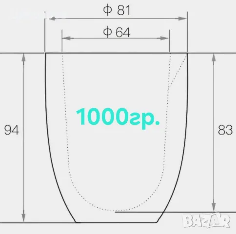 Пота кварцова,поти кварцови тип чаша.Обем от 400 до 2000гр., снимка 8 - Други машини и части - 27638364