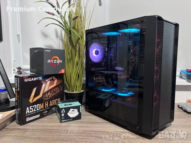 Геймърски компютър Ryzen 5600X/RX6600 8GB/16 Ram/500 ssd/1TB HDD/750W