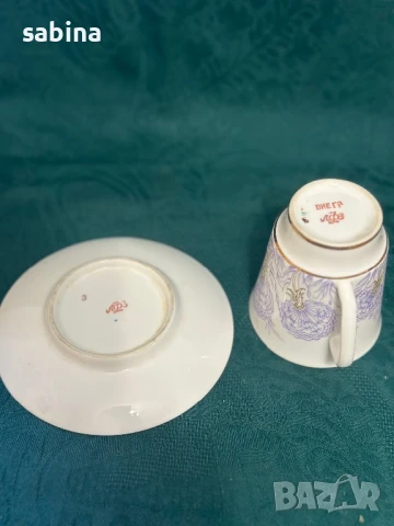 Руски порцелан ЛФЗ “Ломоносов”-чаши за кафе, снимка 2 - Антикварни и старинни предмети - 50717158