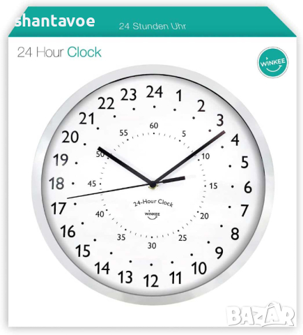 Стенен часовник с 24 часов циферблат, снимка 3 - Стенни часовници - 44601841