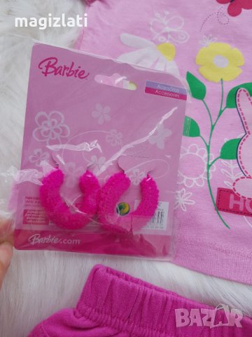 Детска тениска и пола + подарък две ластичета за коса Барби размер 80см.  , снимка 5 - Комплекти за бебе - 29309494