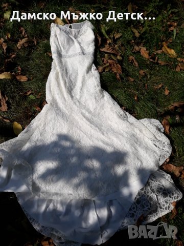 Булченска рокля дантела S-M Размер, снимка 3 - Сватбени рокли - 34378994