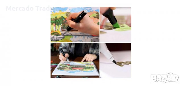 Комплект маркери за рисуване в калъф, двустранни, 80бр., снимка 7 - Ученически пособия, канцеларски материали - 37531027