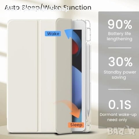Нов Тънък удароустойчив калъф iPad 10.2 с tri-fold стойка кейс таблет Айпад, снимка 4 - Калъфи, кейсове - 54100464