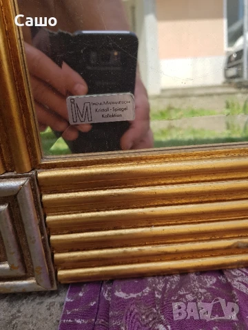 Огледало кристално позлатена рамка, снимка 3 - Антикварни и старинни предмети - 50668203