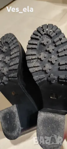 черни велурени ботуши с дебел ток , снимка 6 - Дамски ботуши - 48158782