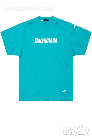 BALENCIAGA Destroyed Flatground Logo Print Oversized Мъжка / Дамска Тениска size XXS (M), снимка 3 - Тениски - 42789826