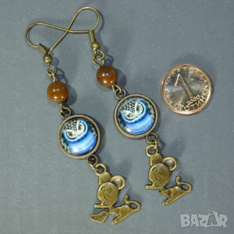 ⚜️ Обици с тигрово око №4006, снимка 2 - Обеци - 50407880