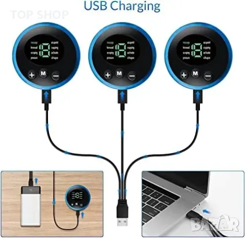 Нов EMS мускулен стимулатор 8 режима, 18 интензитета за тренировка спорт, снимка 3 - Фитнес уреди - 50016040